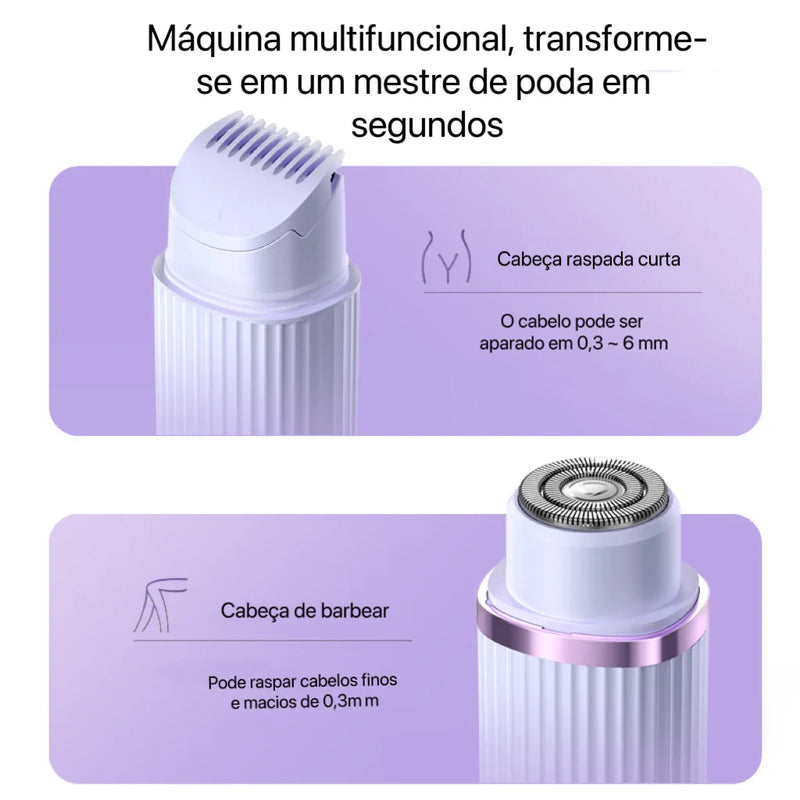 Depilador elétrico manual compacto para homens ou mulheres com carregamento usb 2 cabeças de uso